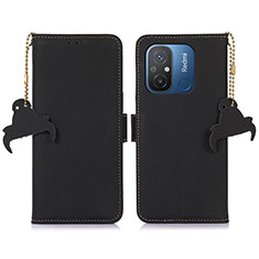 Leather Case Stands Flip Cover Holder A05D for Xiaomi Redmi 11A 4G Black