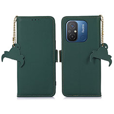 Leather Case Stands Flip Cover Holder A05D for Xiaomi Redmi 11A 4G Green