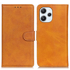 Leather Case Stands Flip Cover Holder A05D for Xiaomi Redmi 12 4G Brown