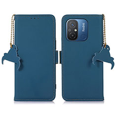 Leather Case Stands Flip Cover Holder A05D for Xiaomi Redmi 12C 4G Blue