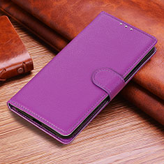 Leather Case Stands Flip Cover Holder A06D for Huawei Honor X6a Purple