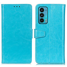 Leather Case Stands Flip Cover Holder A06D for Motorola Moto Edge 20 5G Sky Blue