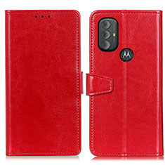 Leather Case Stands Flip Cover Holder A06D for Motorola Moto G Play (2023) Red