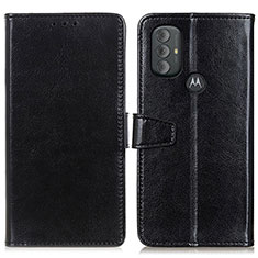 Leather Case Stands Flip Cover Holder A06D for Motorola Moto G Power (2022) Black
