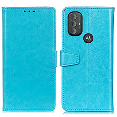 Leather Case Stands Flip Cover Holder A06D for Motorola Moto G Power (2022) Sky Blue
