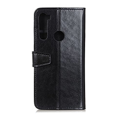 Leather Case Stands Flip Cover Holder A06D for Motorola Moto One Fusion Plus Black