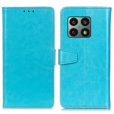 Leather Case Stands Flip Cover Holder A06D for OnePlus 10 Pro 5G Sky Blue