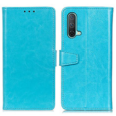 Leather Case Stands Flip Cover Holder A06D for OnePlus Nord CE 5G Sky Blue