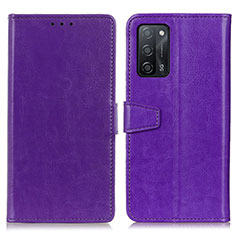 Leather Case Stands Flip Cover Holder A06D for Oppo A53s 5G Purple