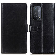 Leather Case Stands Flip Cover Holder A06D for Oppo A54 5G Black