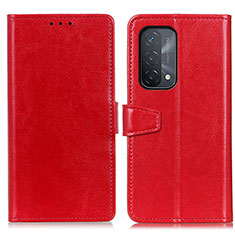 Leather Case Stands Flip Cover Holder A06D for Oppo A54 5G Red