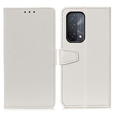Leather Case Stands Flip Cover Holder A06D for Oppo A74 5G White