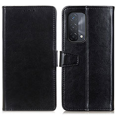 Leather Case Stands Flip Cover Holder A06D for Oppo A93 5G Black