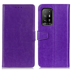 Leather Case Stands Flip Cover Holder A06D for Oppo A94 5G Purple