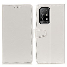 Leather Case Stands Flip Cover Holder A06D for Oppo A94 5G White