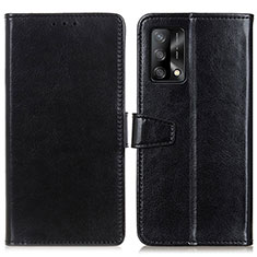 Leather Case Stands Flip Cover Holder A06D for Oppo F19 Black