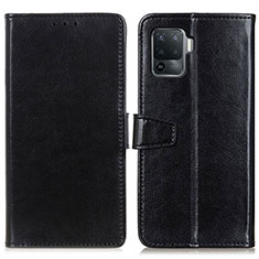 Leather Case Stands Flip Cover Holder A06D for Oppo F19 Pro Black