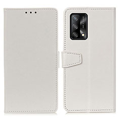 Leather Case Stands Flip Cover Holder A06D for Oppo F19 White