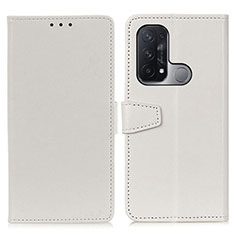 Leather Case Stands Flip Cover Holder A06D for Oppo Reno5 A White