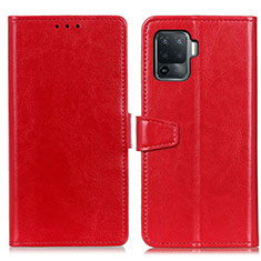 Leather Case Stands Flip Cover Holder A06D for Oppo Reno5 F Red
