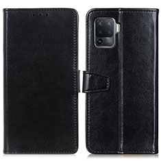 Leather Case Stands Flip Cover Holder A06D for Oppo Reno5 Lite Black