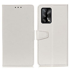 Leather Case Stands Flip Cover Holder A06D for Oppo Reno6 Lite White