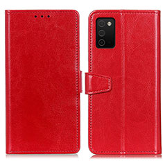 Leather Case Stands Flip Cover Holder A06D for Samsung Galaxy A02s Red