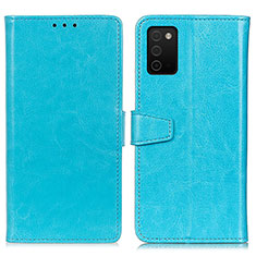 Leather Case Stands Flip Cover Holder A06D for Samsung Galaxy A02s Sky Blue