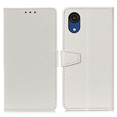Leather Case Stands Flip Cover Holder A06D for Samsung Galaxy A03 Core White