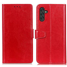 Leather Case Stands Flip Cover Holder A06D for Samsung Galaxy A04s Red