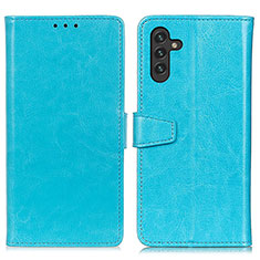 Leather Case Stands Flip Cover Holder A06D for Samsung Galaxy A04s Sky Blue