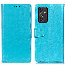 Leather Case Stands Flip Cover Holder A06D for Samsung Galaxy A15 LTE Sky Blue