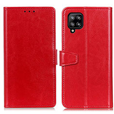 Leather Case Stands Flip Cover Holder A06D for Samsung Galaxy A22 4G Red