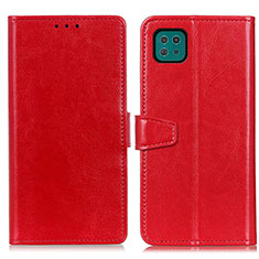 Leather Case Stands Flip Cover Holder A06D for Samsung Galaxy A22 5G Red