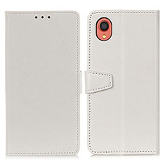 Leather Case Stands Flip Cover Holder A06D for Samsung Galaxy A22 5G SC-56B White