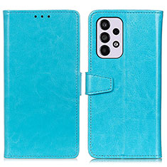 Leather Case Stands Flip Cover Holder A06D for Samsung Galaxy A33 5G Sky Blue