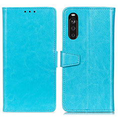 Leather Case Stands Flip Cover Holder A06D for Sony Xperia 10 III Lite Sky Blue