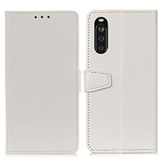 Leather Case Stands Flip Cover Holder A06D for Sony Xperia 10 III Lite White