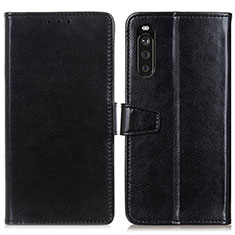 Leather Case Stands Flip Cover Holder A06D for Sony Xperia 10 III SO-52B Black