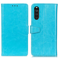 Leather Case Stands Flip Cover Holder A06D for Sony Xperia 10 III SO-52B Sky Blue