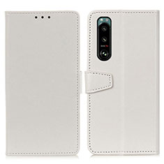 Leather Case Stands Flip Cover Holder A06D for Sony Xperia 5 III SO-53B White