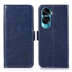 Leather Case Stands Flip Cover Holder A07D for Huawei Honor 90 Lite 5G Blue