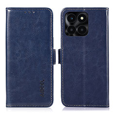 Leather Case Stands Flip Cover Holder A07D for Huawei Honor X6a Blue