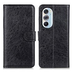 Leather Case Stands Flip Cover Holder A07D for Motorola Moto Edge 30 Pro 5G Black