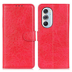 Leather Case Stands Flip Cover Holder A07D for Motorola Moto Edge X30 5G Red