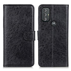 Leather Case Stands Flip Cover Holder A07D for Motorola Moto G Play (2023) Black