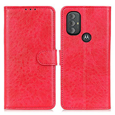 Leather Case Stands Flip Cover Holder A07D for Motorola Moto G Play (2023) Red