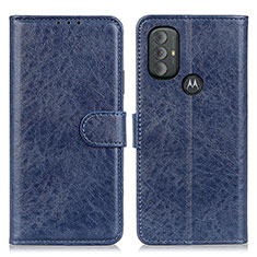 Leather Case Stands Flip Cover Holder A07D for Motorola Moto G Play Gen 2 Blue