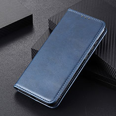 Leather Case Stands Flip Cover Holder A07D for Motorola Moto G14 Blue