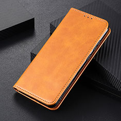Leather Case Stands Flip Cover Holder A07D for Motorola Moto G14 Light Brown